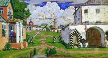  Mikhailovich Malerei - Platz am Ausgang der Stadt 1911 Boris Mikhailovich Kustodiev